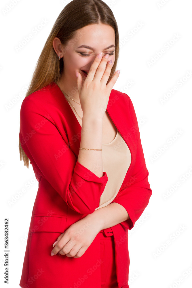A young business woman a background isolated in white A young business woman a background isolated in white