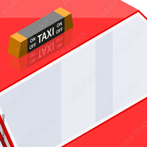 taxi lamp isometric flat icon. 3d colorful illustration. Pictogram isolated on car taxi roof background