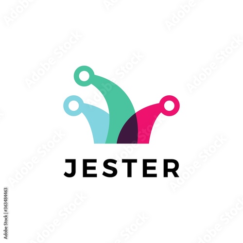 jester hat logo vector icon illustration