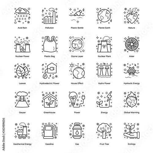  Pack of Ecology Line Icons 