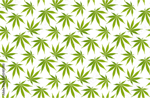 Marijuana leaf and green seamless pattern.