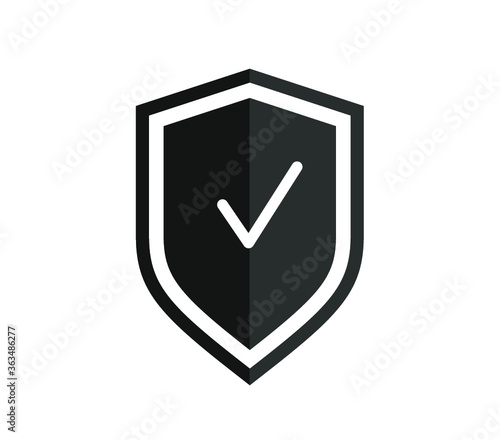 Protection icon. Tick mark security check icon. shield guard icon. Security icon.