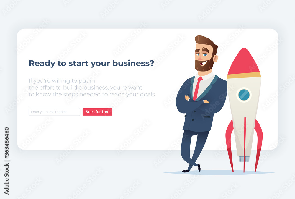 Business startup concept. Successful launch of Internet project. Business startup concept. Successful launch of Internet project.