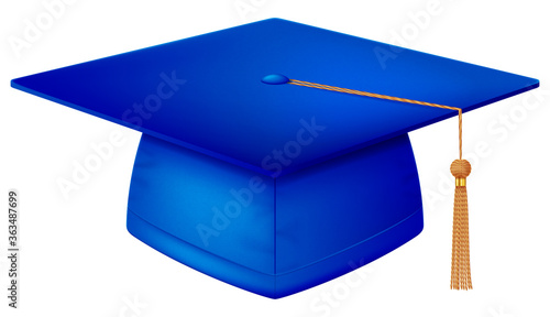 Mortarboard isolated on white background. Vector illustration.	