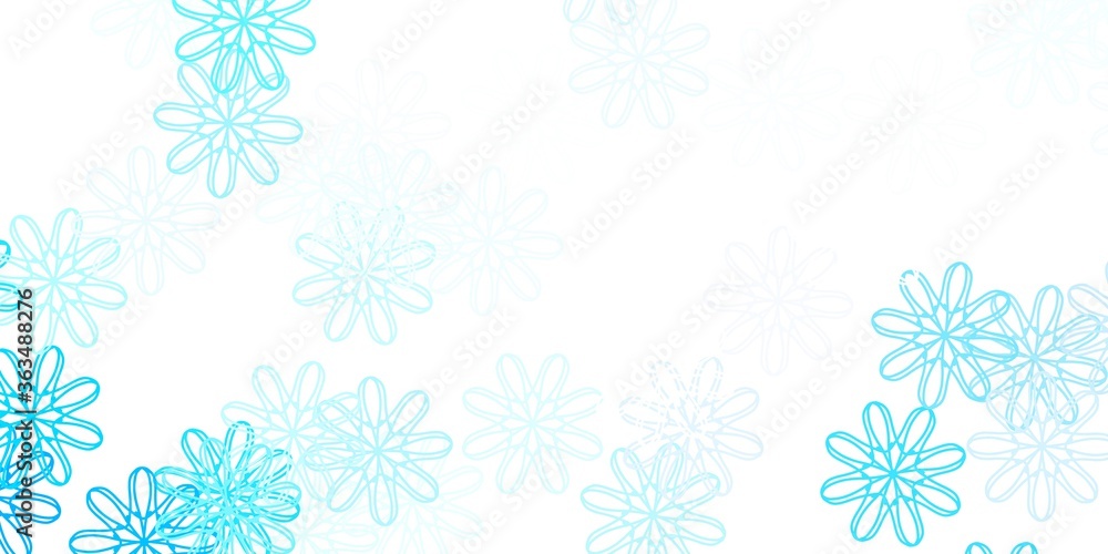 Light Pink, Blue vector doodle template with flowers. Light Pink, Blue vector doodle template with flowers.
