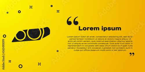 Black Car headlight icon isolated on yellow background. Vector Illustration.
