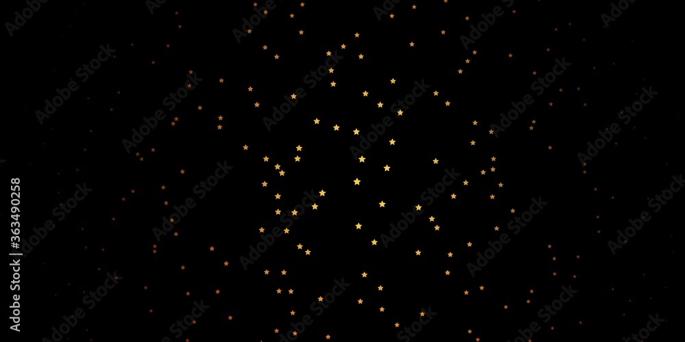 Dark Orange vector background with small and big stars. Colorful illustration in abstract style with gradient stars. Pattern for websites, landing pages.