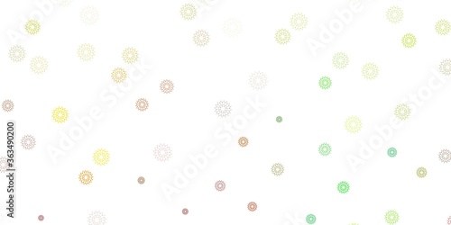 Light green  yellow vector natural backdrop with flowers.