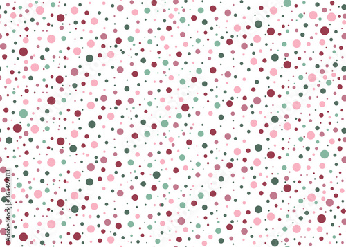 Circles. Shades of pink and green. Seamless pattern Design for cover, fabric, wrapping paper, background, wallpaper. Vector.