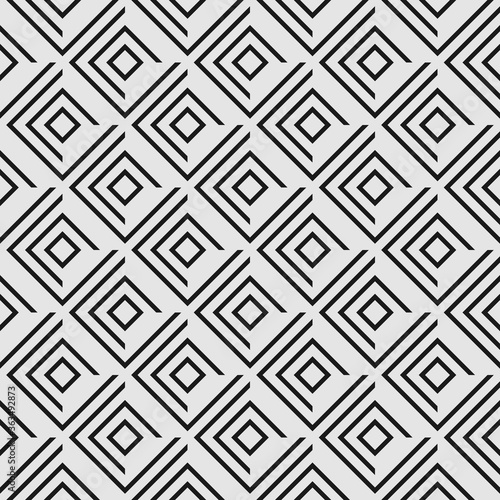 Seamless abstract linear pattern with elements of corners and rhombuses