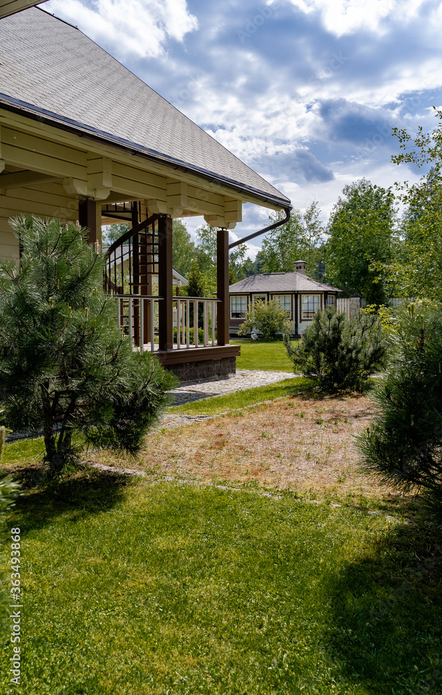 country house in summer, on a Sunny day