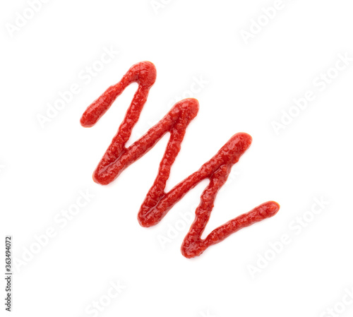 Ketchup splashes isolated on a white background