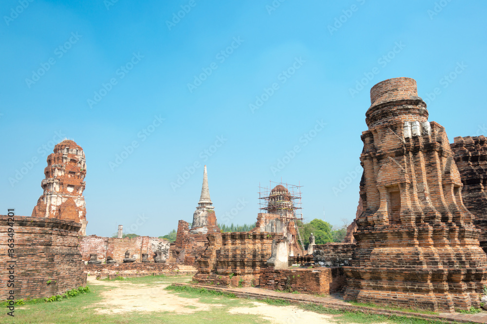 WAT MAHATHAT in Ayutthaya, Thailand. It is part of the World Heritage Site - Historic City of Ayutthaya.