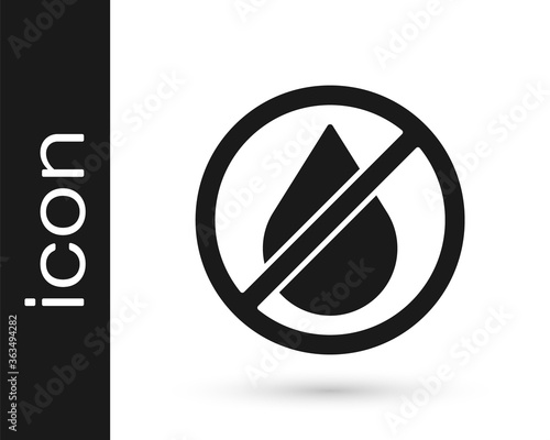 Grey Water drop forbidden icon isolated on white background. No water sign. Vector Illustration. Free Download Grey Water drop forbidden icon isolated on white background. No water sign. Vector Illustration. - GFXLoad