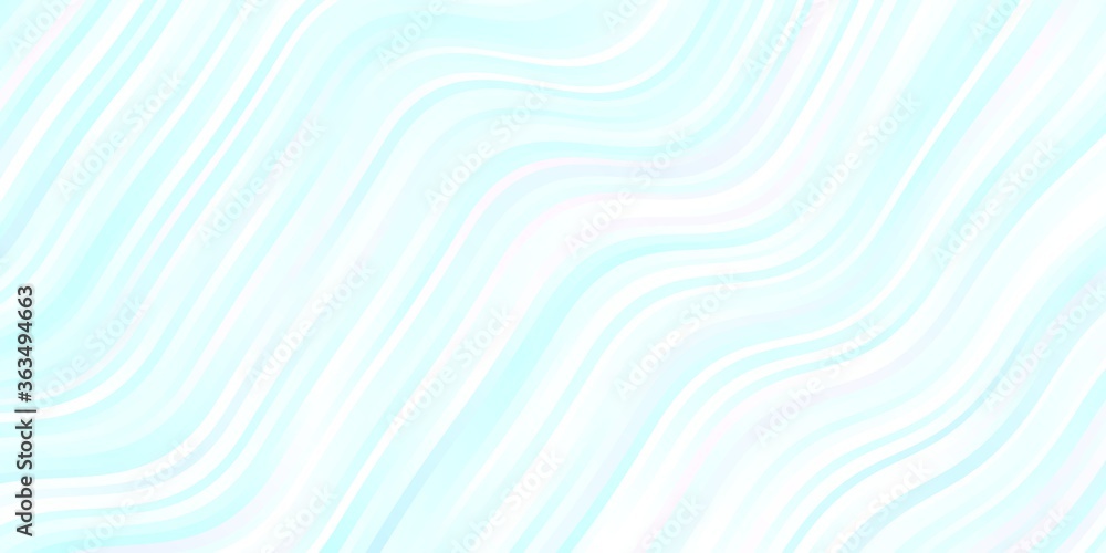 Light BLUE vector backdrop with bent lines. Colorful illustration with curved lines. Template for your UI design.