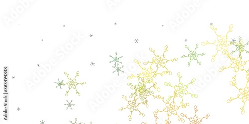 Light Green, Red vector texture with curves.