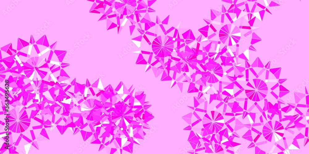 Light Pink vector layout with beautiful snowflakes. Light Pink vector layout with beautiful snowflakes.