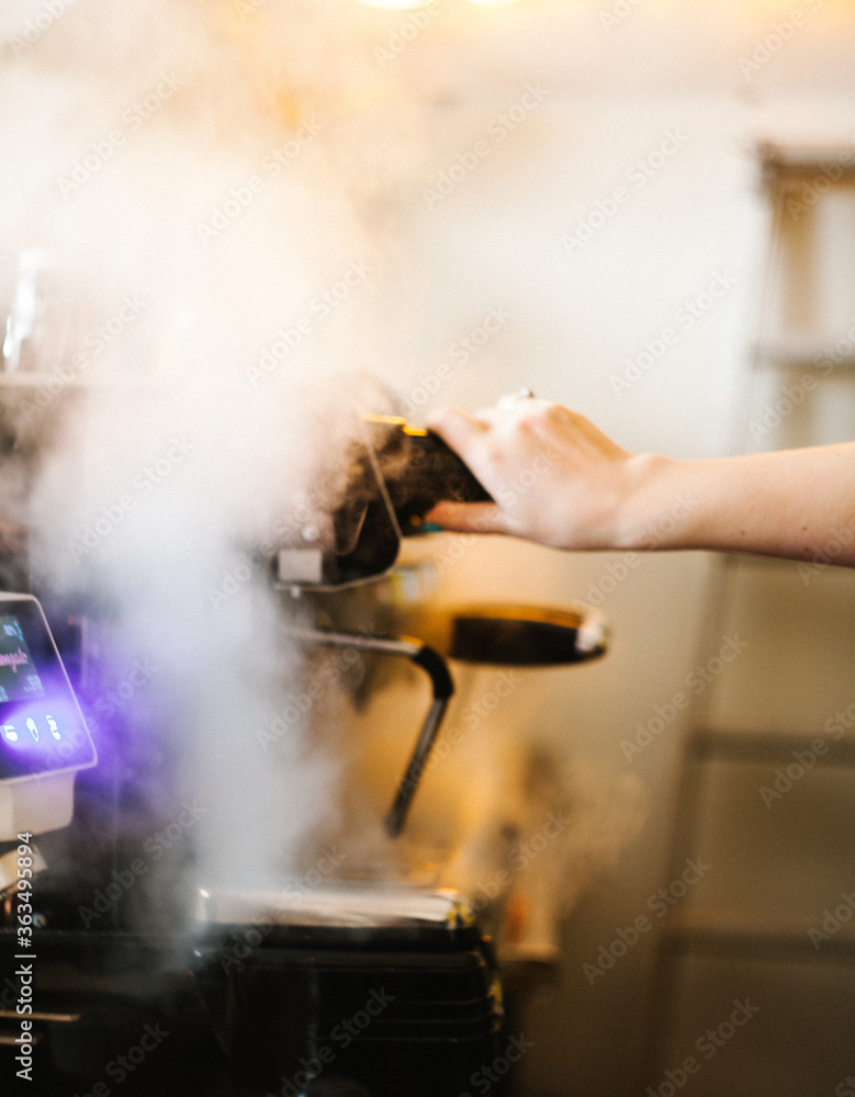 steam in coffemachine