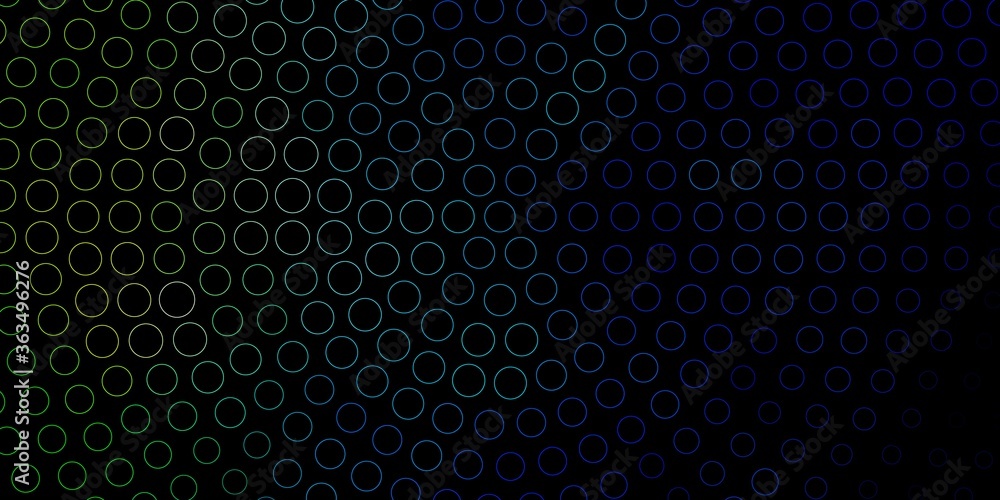 Dark Blue, Green vector template with circles. Modern abstract illustration with colorful circle shapes. Pattern for wallpapers, curtains.