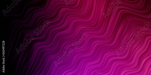 Dark Purple, Pink vector template with curves. Illustration in abstract style with gradient curved.  Pattern for busines booklets, leaflets