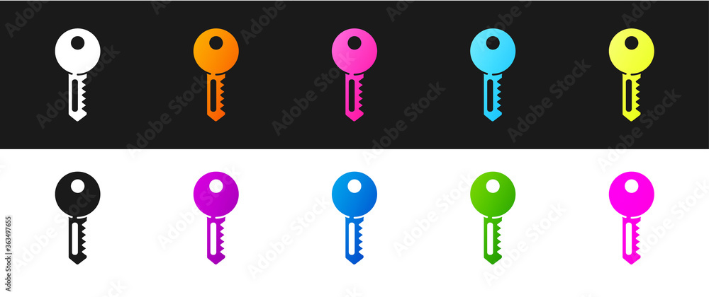 Set House key icon isolated on black and white background. Vector Illustration. Set House key icon isolated on black and white background. Vector Illustration.
