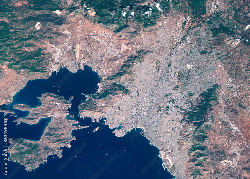 Satellite image of Athens, Greece