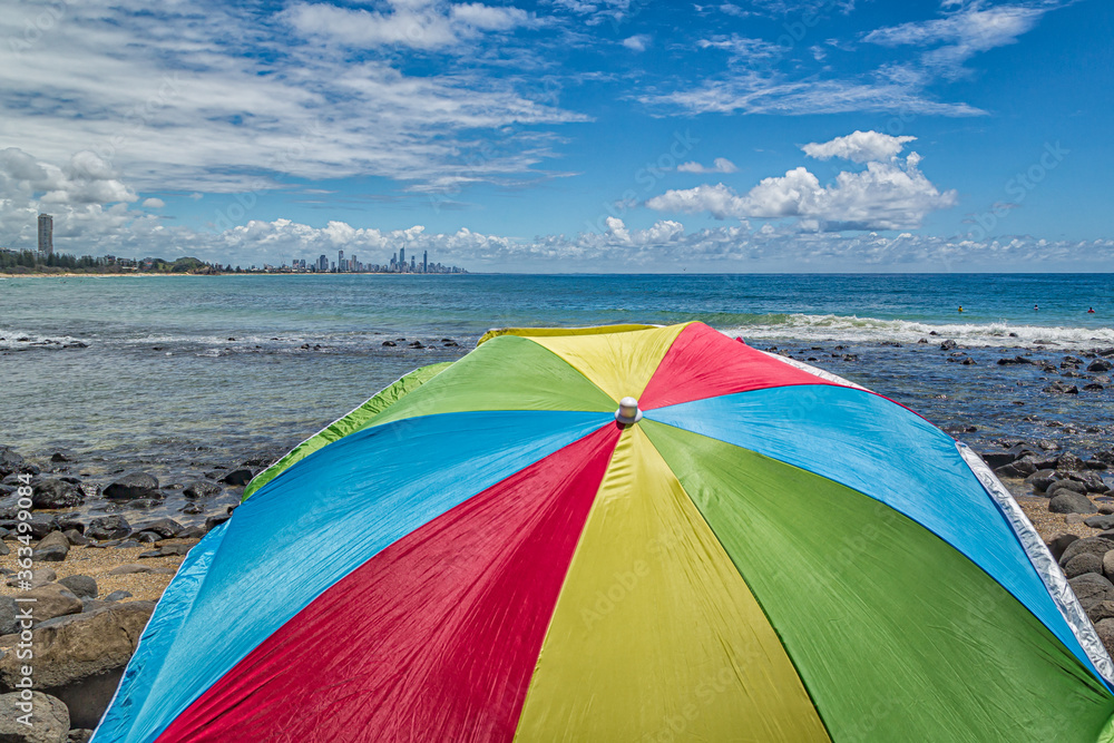 colorful beach umbrella