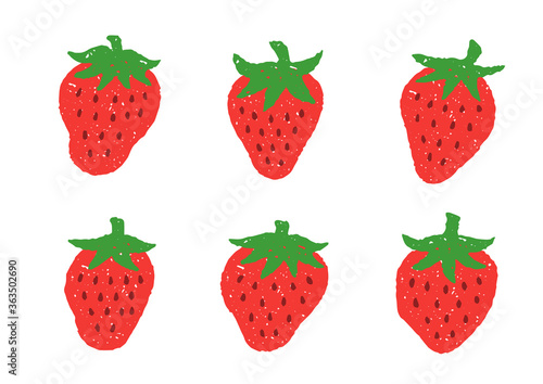 いちご イチゴ 苺 かわいい 版画 スタンプ ベクター イラスト Stock Vector Adobe Stock