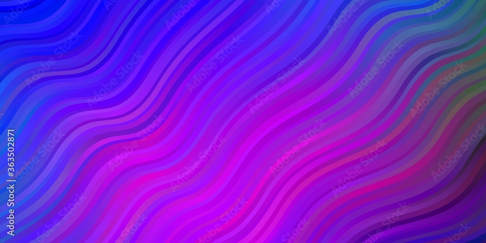 Obraz premium Dark Pink, Blue vector pattern with lines. Colorful illustration with curved lines. Template for cellphones.