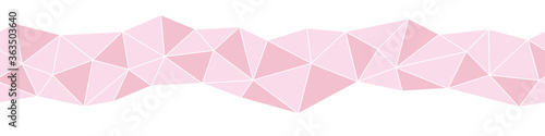 Pink triangle shaped mosaic vector border print. Simple abstract surface print design for decorating cards, posters, and invitatons. Can be used as striped seamless pattern.
