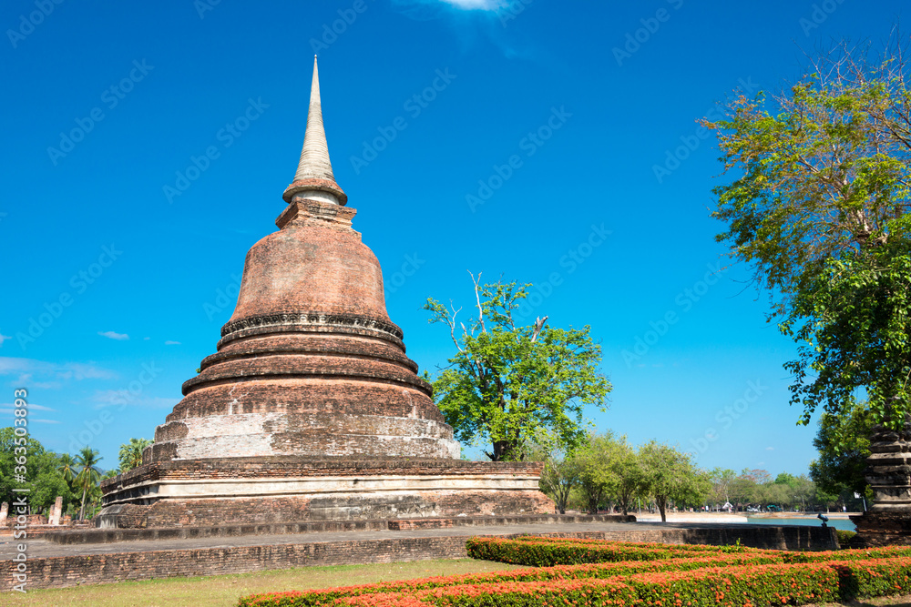 Wat Chana Songkhram in Sukhothai Historical Park, Sukhothai, Thailand. It is part of the World Heritage Site -Historic Town of Sukhothai and Associated Historic Town