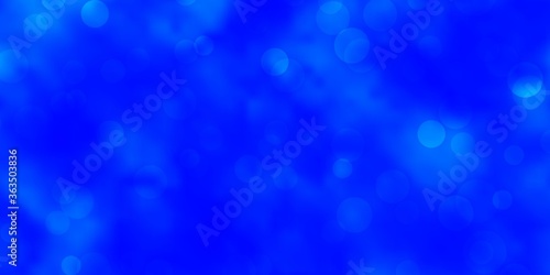 Light BLUE vector background with circles. Glitter abstract illustration with colorful drops. Design for your commercials.