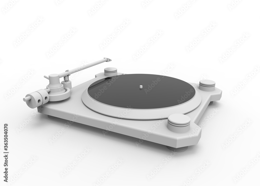 Modern Gramophone 3D rendering white and black Modern Gramophone 3D rendering white and black