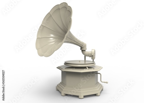 grammofono 3d rendering musica  photo