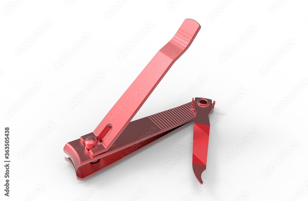 Foot Nail Clipper 3D rendering silver Foot Nail Clipper 3D rendering silver