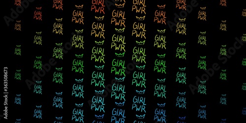 Dark Blue, Yellow vector backdrop with woman's power symbols.