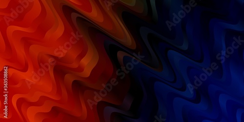 Dark Blue, Yellow vector texture with wry lines. Colorful illustration with curved lines. Pattern for booklets, leaflets.