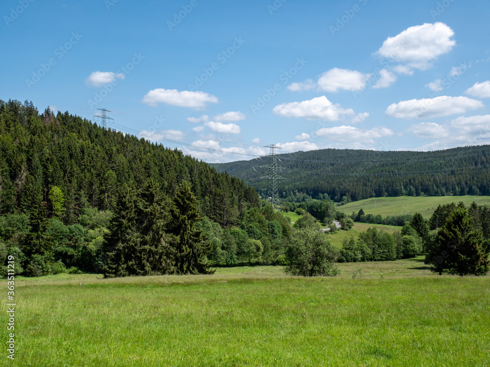 Blick über den Thüringer Wald Berge Naherholungsgebiet in Deutschland