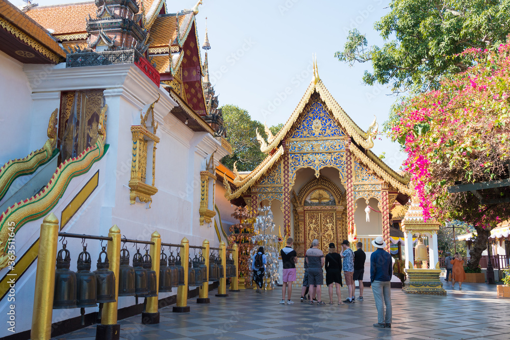 Naklejka premium Wat Phrathat Doi Suthep in Chiang Mai, Thailand. The Temple was originally built in AD 1383.