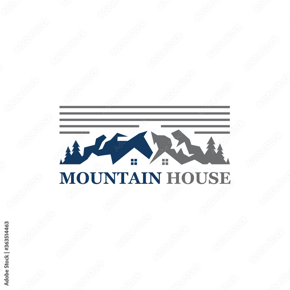 Fototapeta premium Mountain House Logo Design Vector 