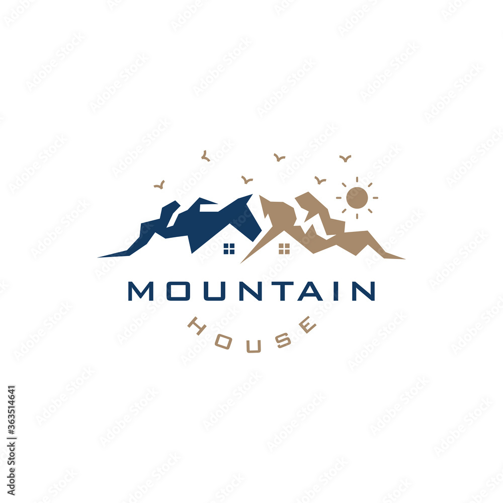 Fototapeta premium Mountain House Logo Design Vector 