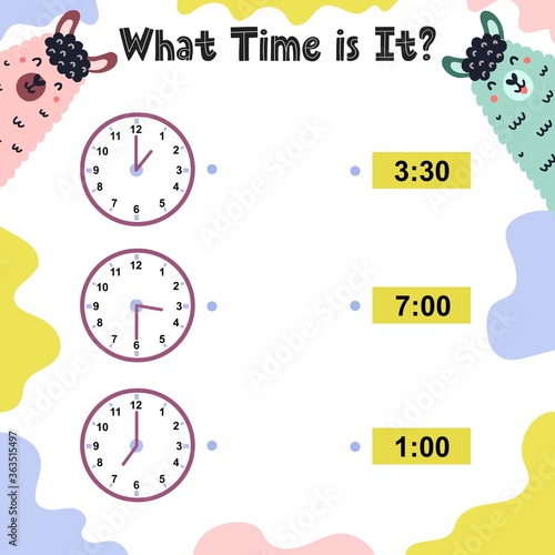 What time is it worksheet for kids. Telling time practice