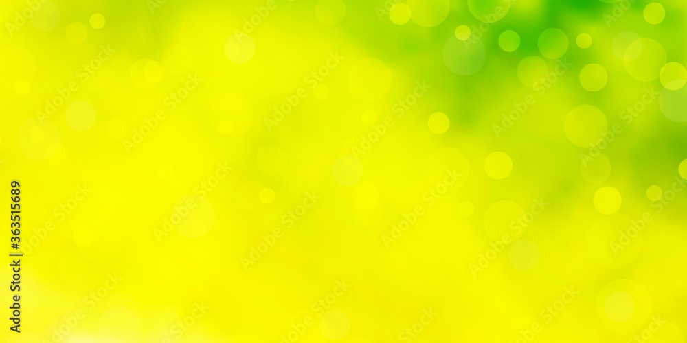 Light Green, Yellow vector layout with circle shapes. Modern abstract illustration with colorful circle shapes. Design for posters, banners. Light Green, Yellow vector layout with circle shapes. Modern abstract illustration with colorful circle shapes. Design for posters, banners.