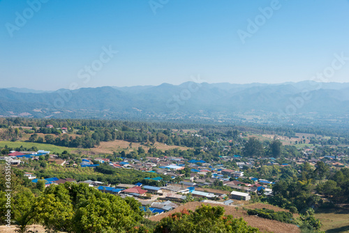 Beautiful scenic view from Yun Lai Viewpoint in Santichon Village  Pai  Mae Hong Son Province  Thailand.