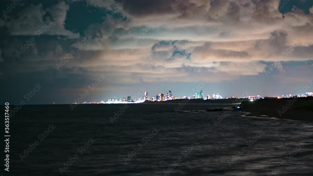 Timelapse video - view of the night city on the Mediterranean coast
Timelapse video - view of the night city on the Mediterranean coast