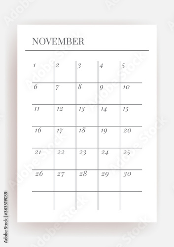 Planner sheet vector. Printable vertical notebook page