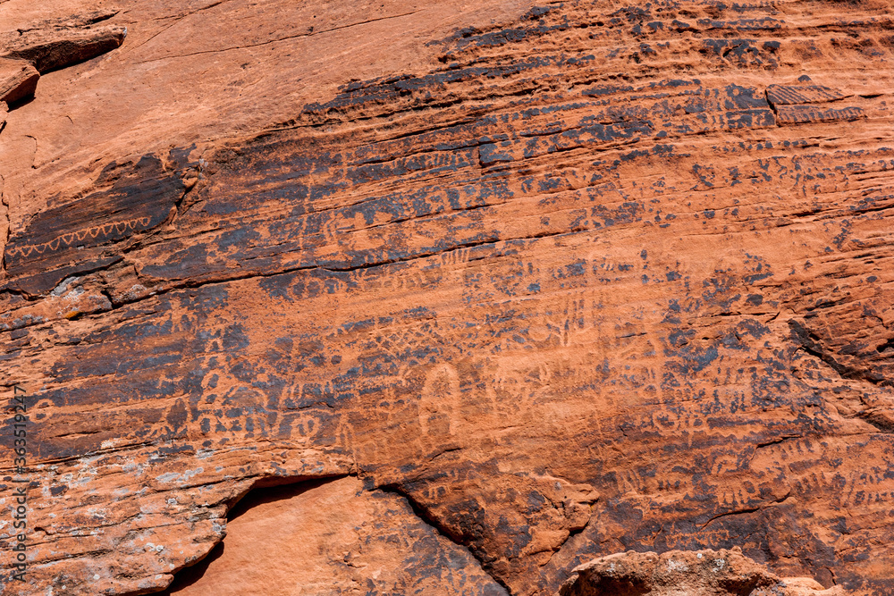 Ancient indian petroglyphs in the USA found in valley of fire also in green river