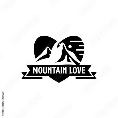Mountain Love Logo Vector Icon Design