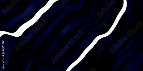 Dark BLUE vector background with wry lines. Bright sample with colorful bent lines, shapes. Pattern for commercials, ads.