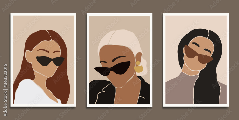 Modern art prints in boho style. Eps10 vector.